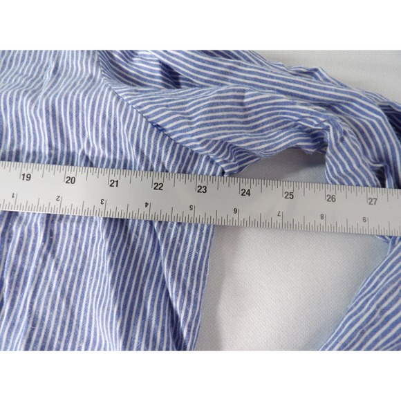 Daisy Fuentes 1X Top Shirt Tunic Hi Low Blue White Stripes Plus Cottage Core - Picture 5 of 12
